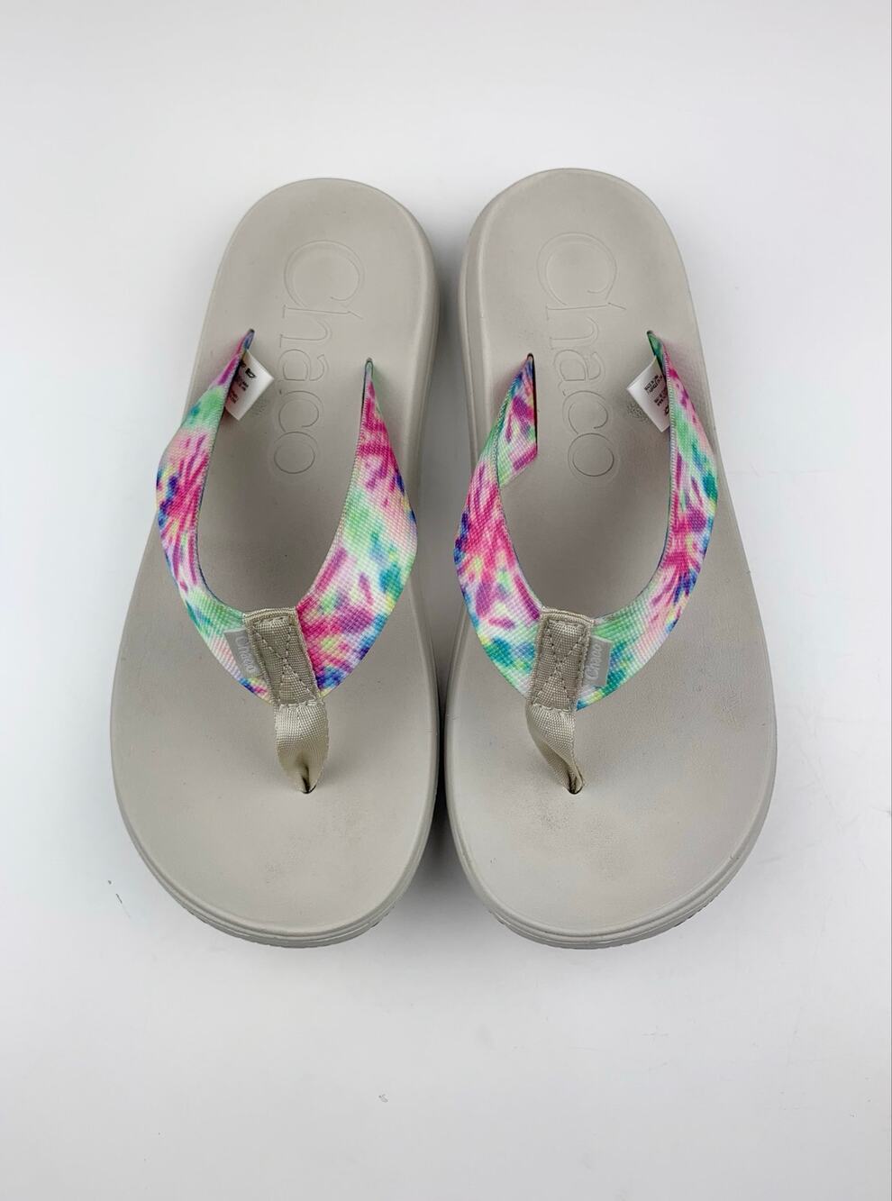 Chaco Chillos Flip Flops Sandals Tie Dye Strap Comfort Thong Slip On Women's 8